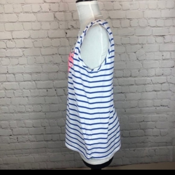 Lilly Pulitzer Crayton Racerback Tank Top - Size Extra Small - Blue, Whi… - Picture 6 of 9